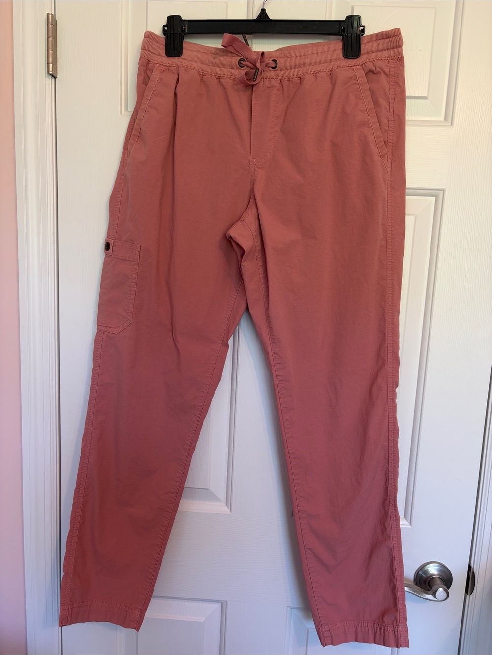 LL Bean Women’s Pink Ripstop Pants Pull On Drawstring Mauve, Size Medium